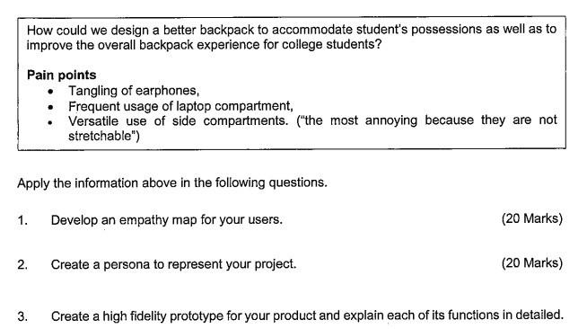 subject : design thinking How could we design a