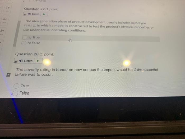 18 Question 31 (1 point) Listen 1 The quality