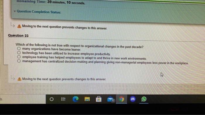 Remaining Time: 39 minutes, 10 seconds. Question