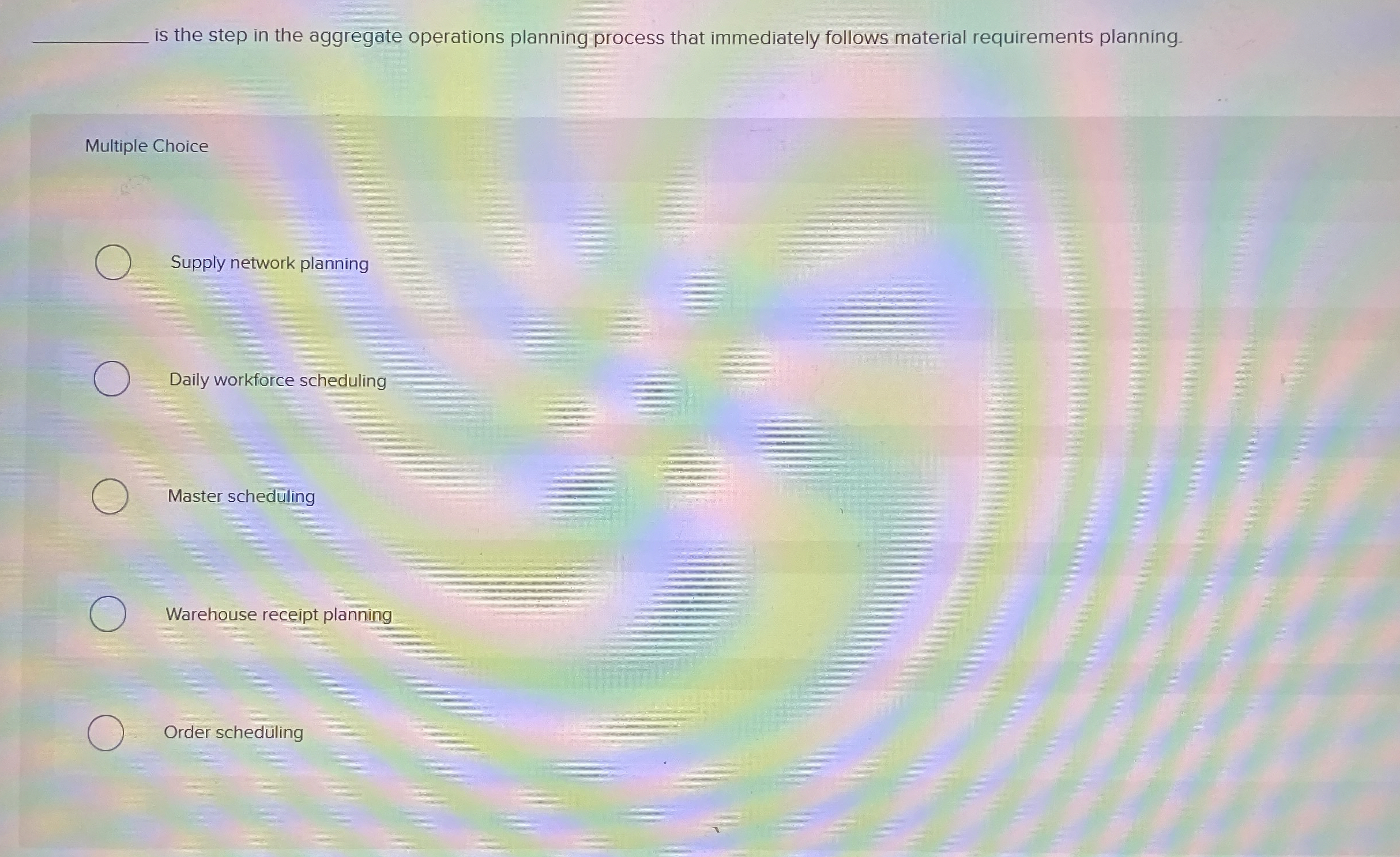 is the step in the aggregate operations planning