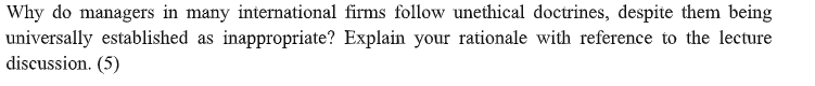 Why do managers in many international firms