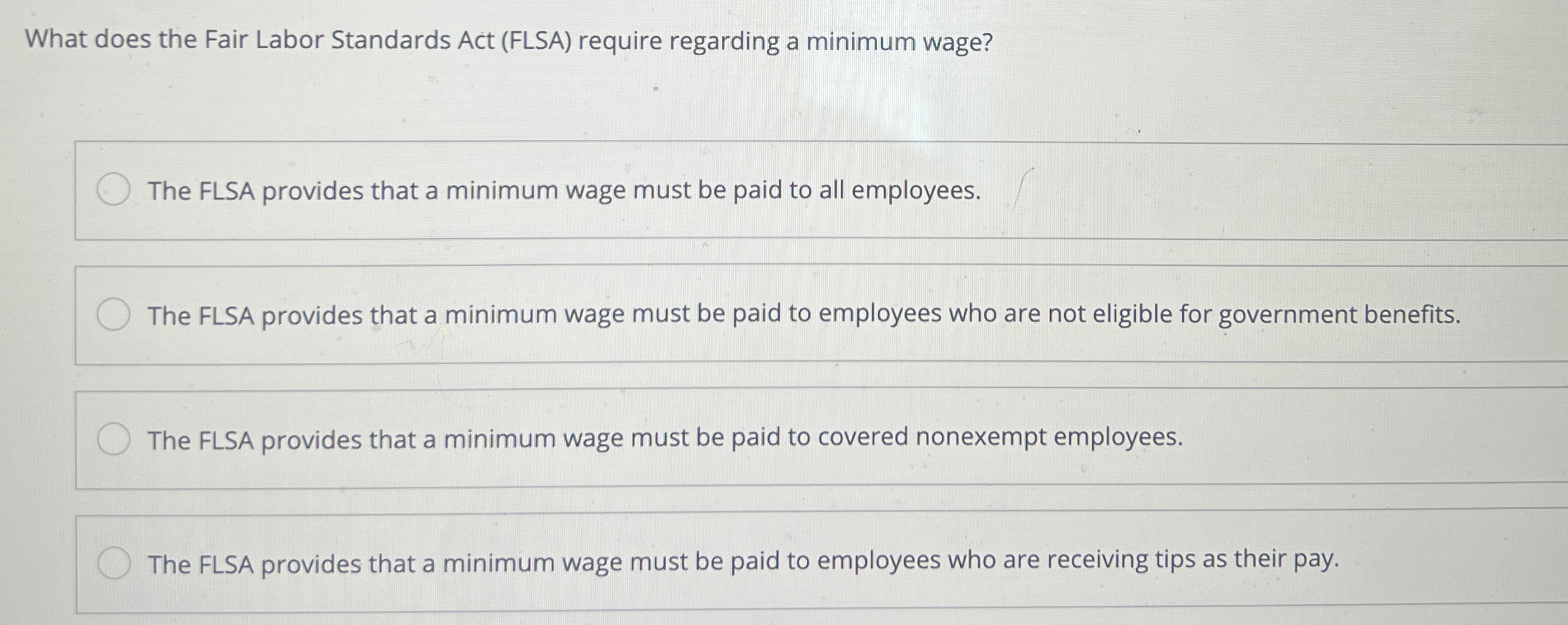 What does the Fair Labor Standards Act ( FLSA )