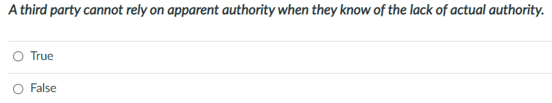 Select the best answer choice. True or False?