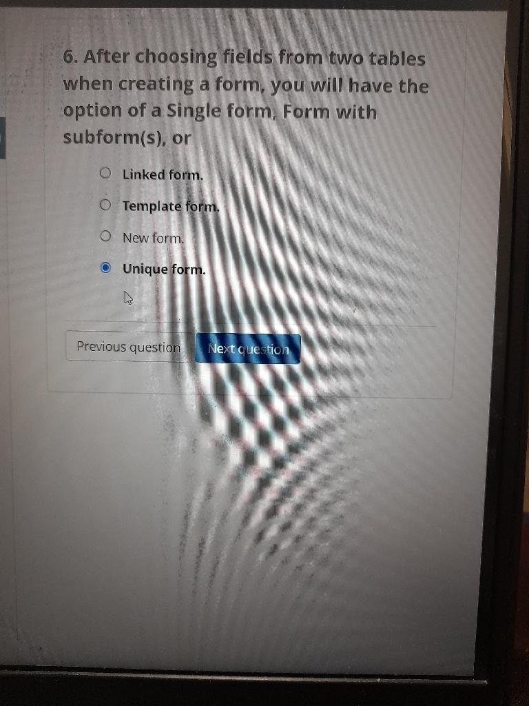 6. After choosing fields from two tables when