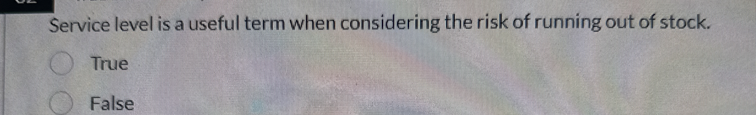 Service level is a useful term when considering
