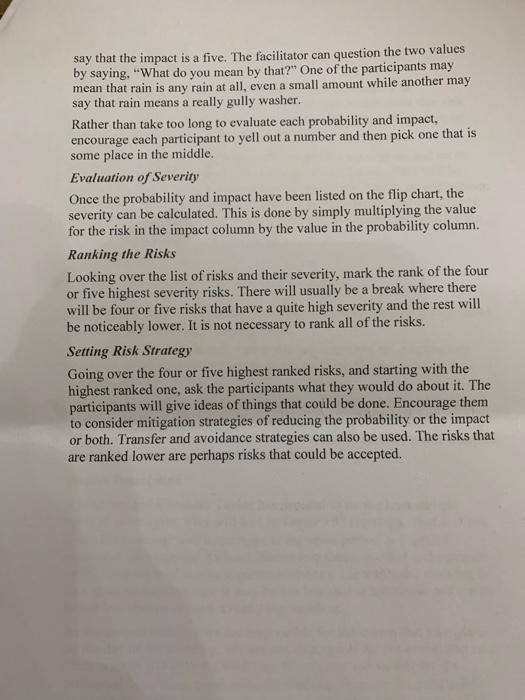 Risk management exercise for project teams The