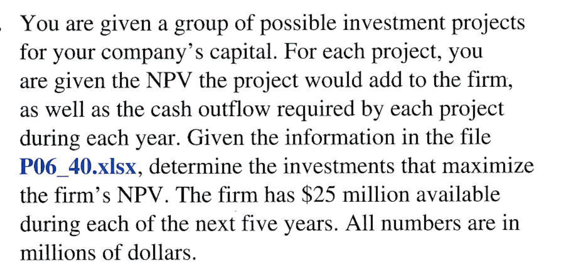 I just need the formulations for this problem