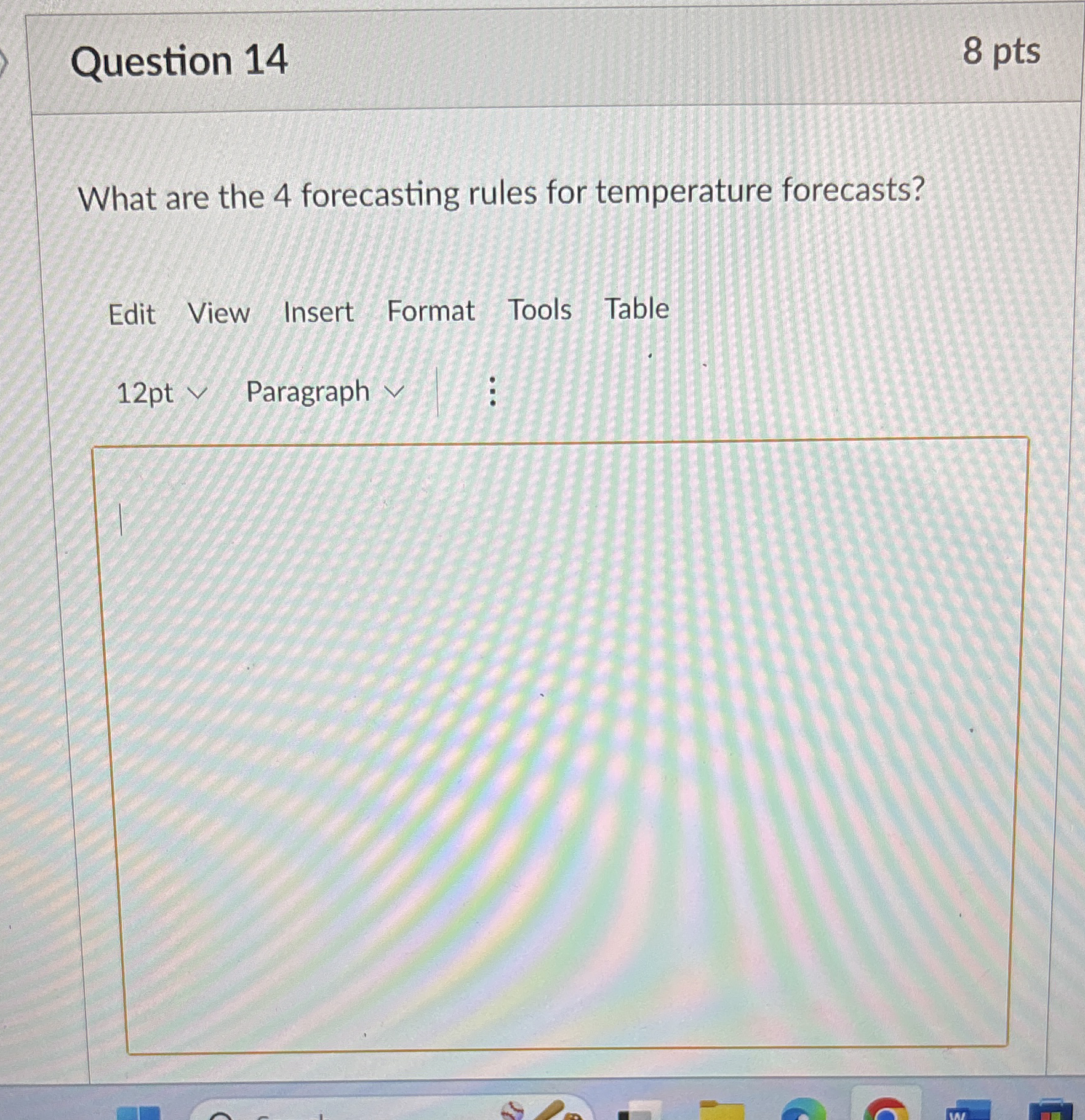 Question 1 4 8 pts What are the 4 forecasting