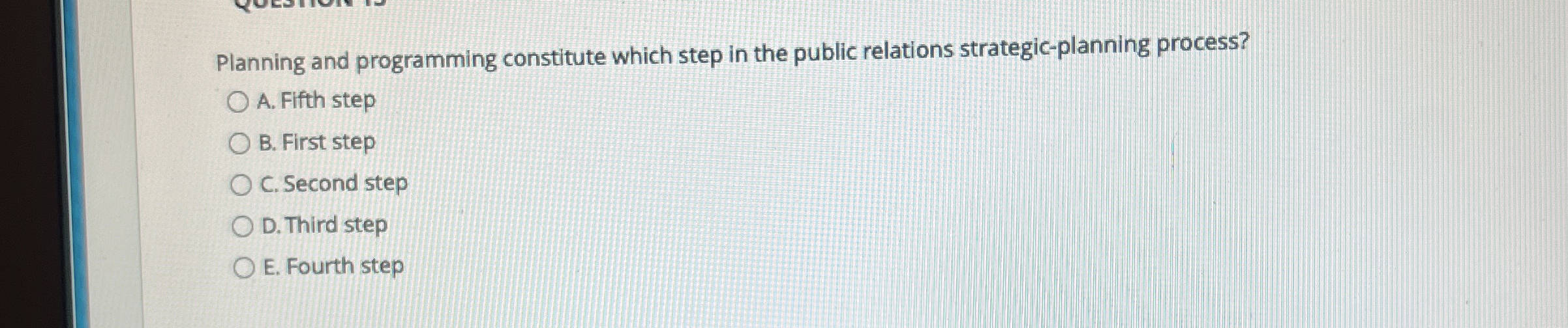 Planning and programming constitute which step in