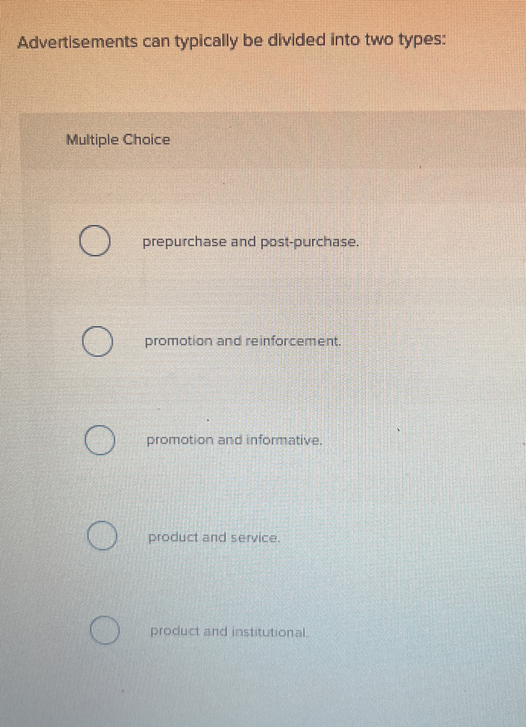 Advertisements can typically be divided into two