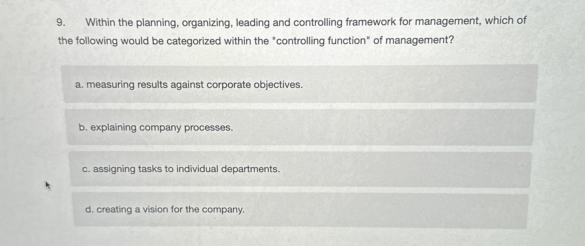 Within the planning, organizing, leading and