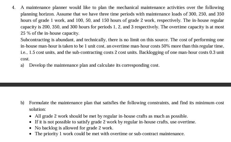 ask an expert 4 . A maintenance planner would