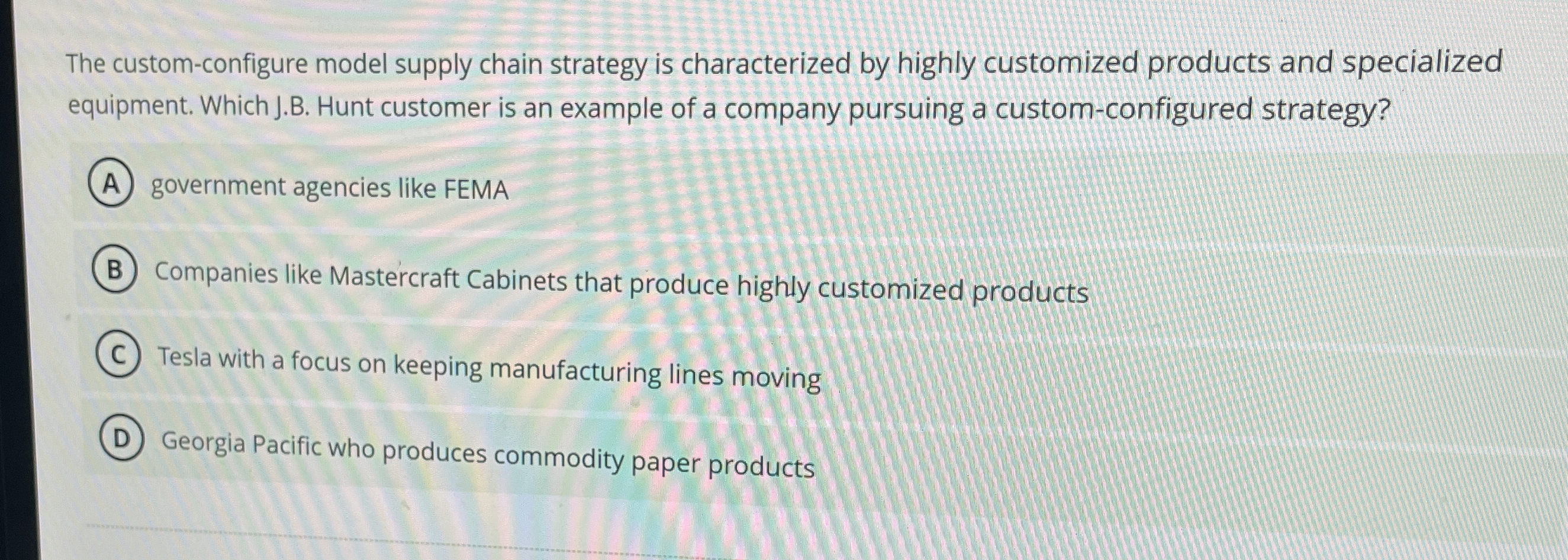 The custom - configure model supply chain