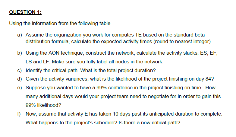 please solve e and f . or the whole question.
