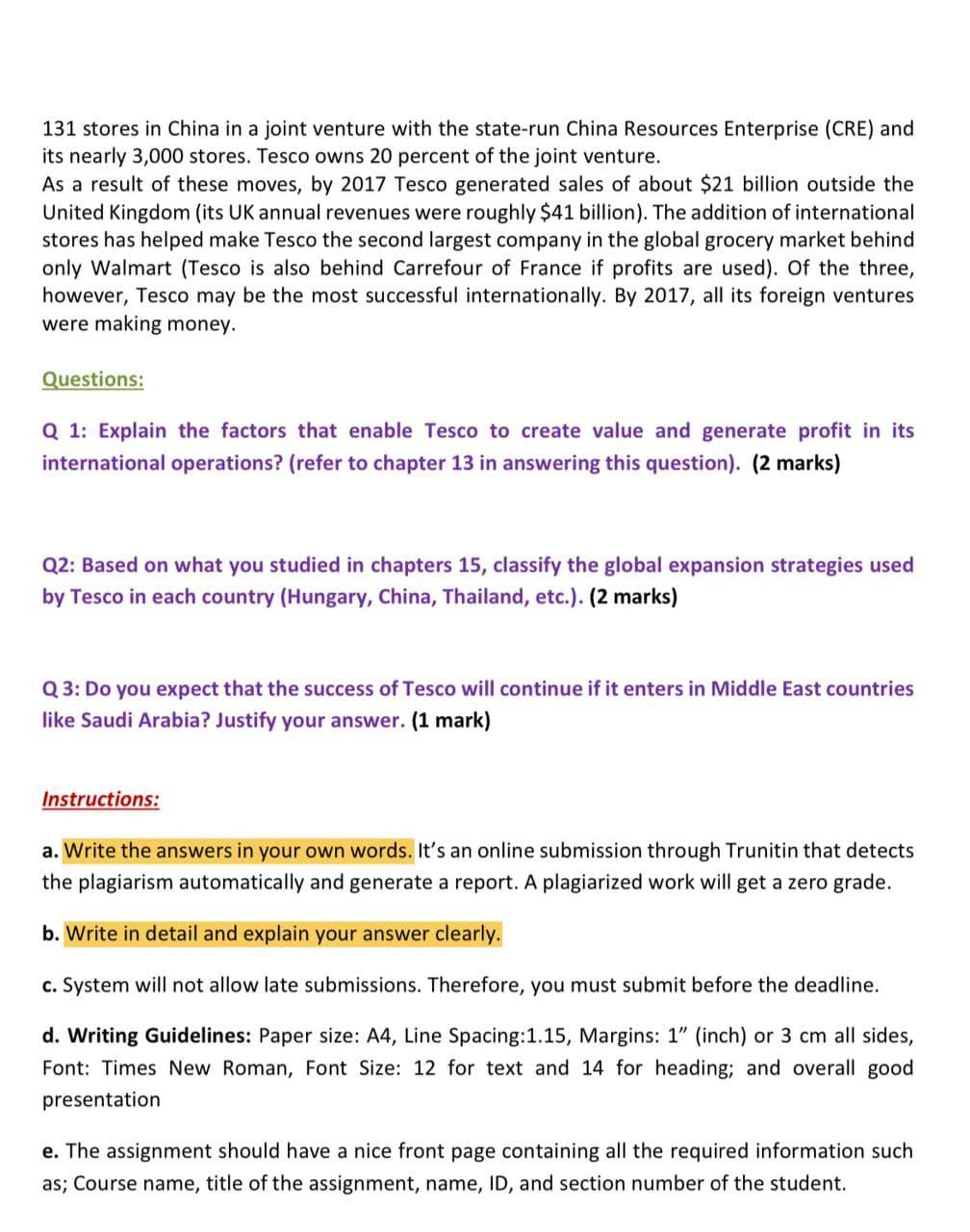 please write with your own words Read the