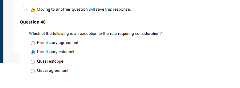 Moving to another question will save this