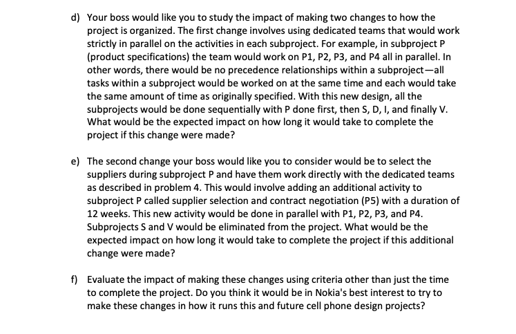 Question 2: Case study - Product Development