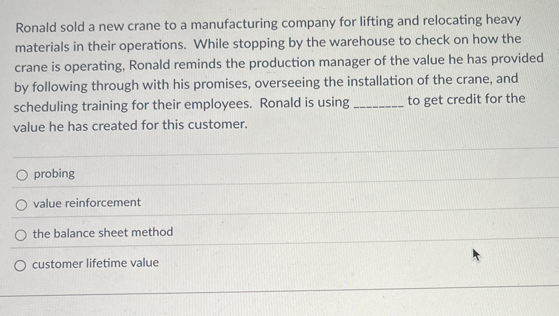 During her presentation to a prospective