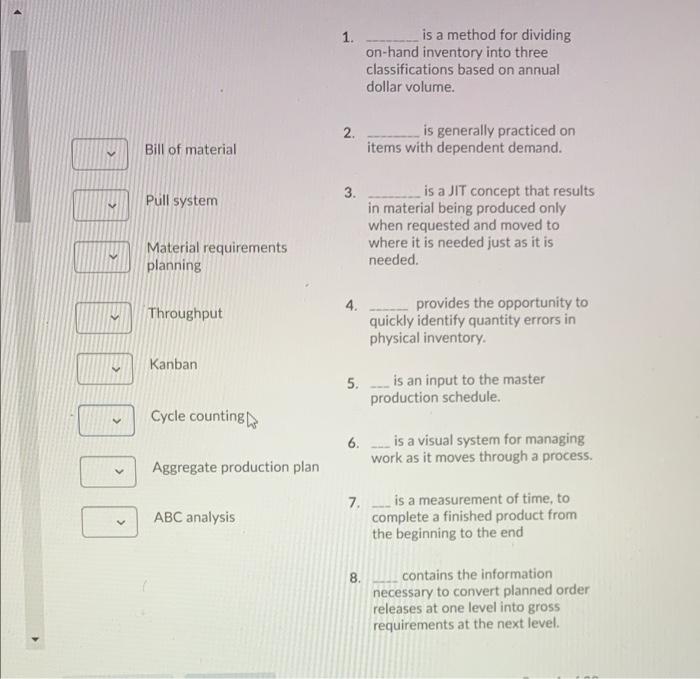 1. is a method for dividing on-hand inventory