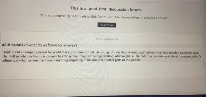 This is a 'post-first' discussion forum. There