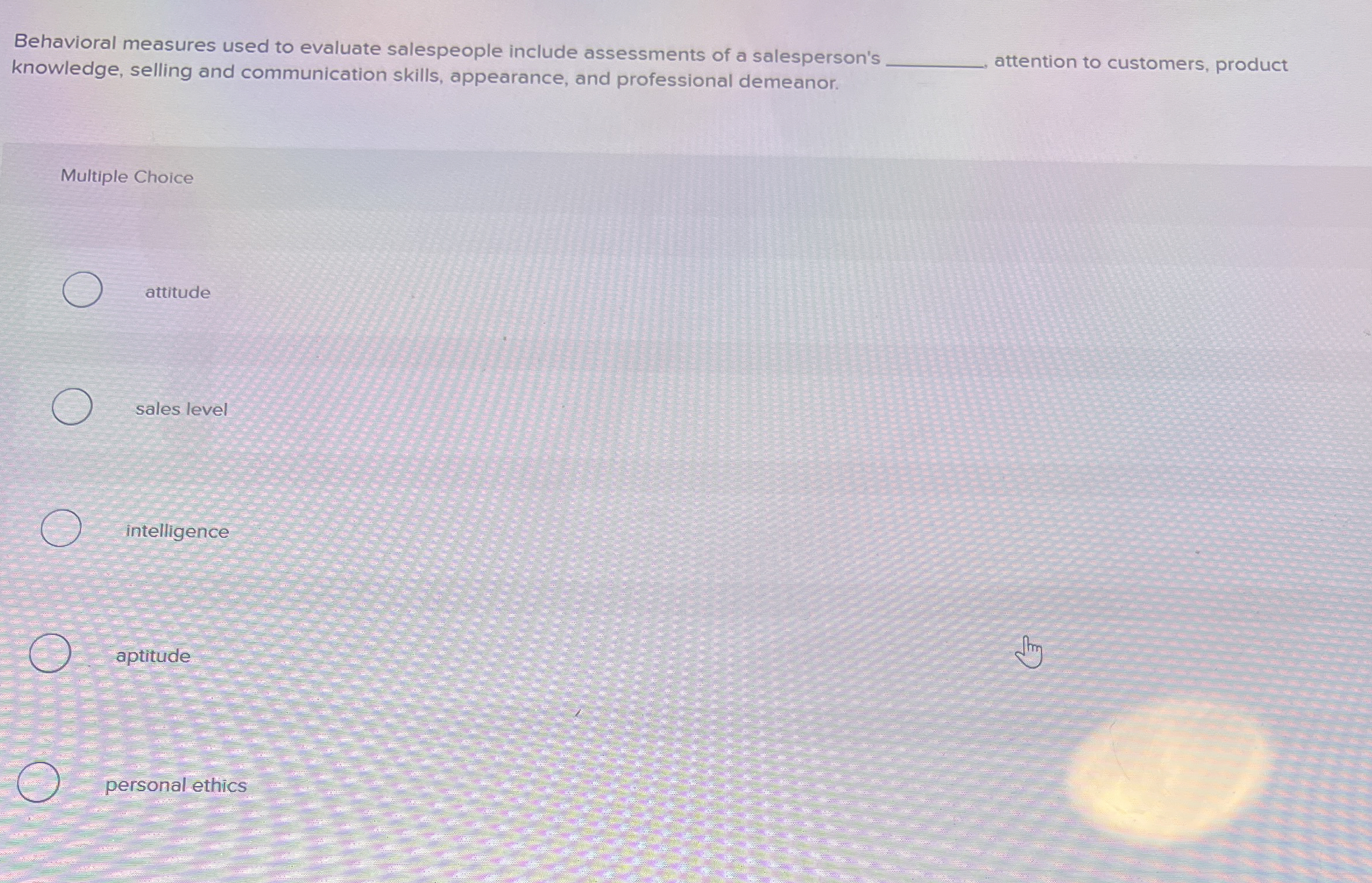 Behavioral measures used to evaluate salespeople