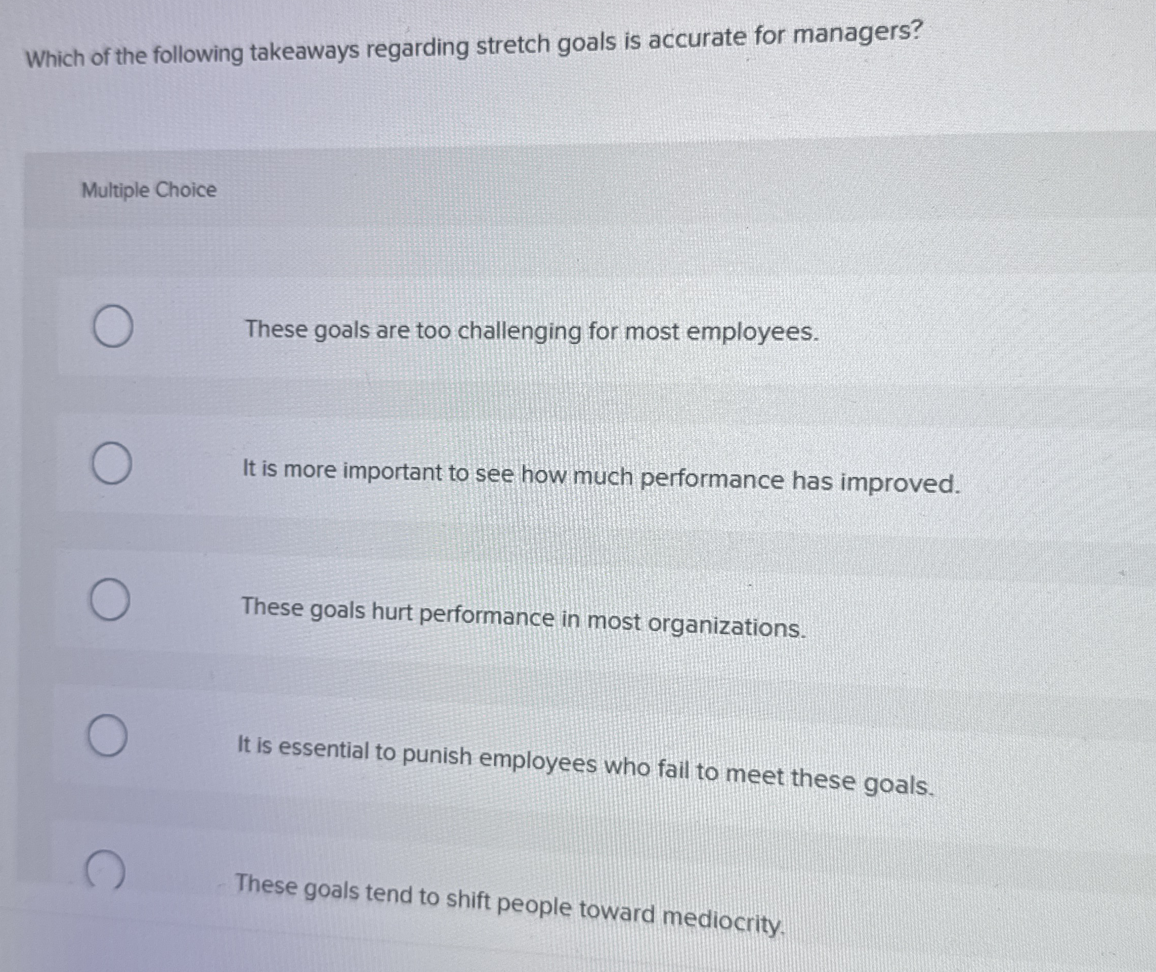 Which of the following takeaways regarding