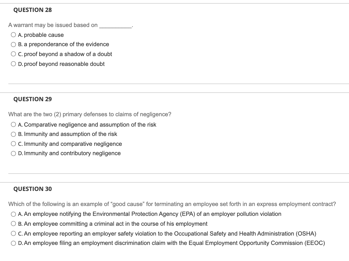 please answer all 3 questions QUESTION 28 A