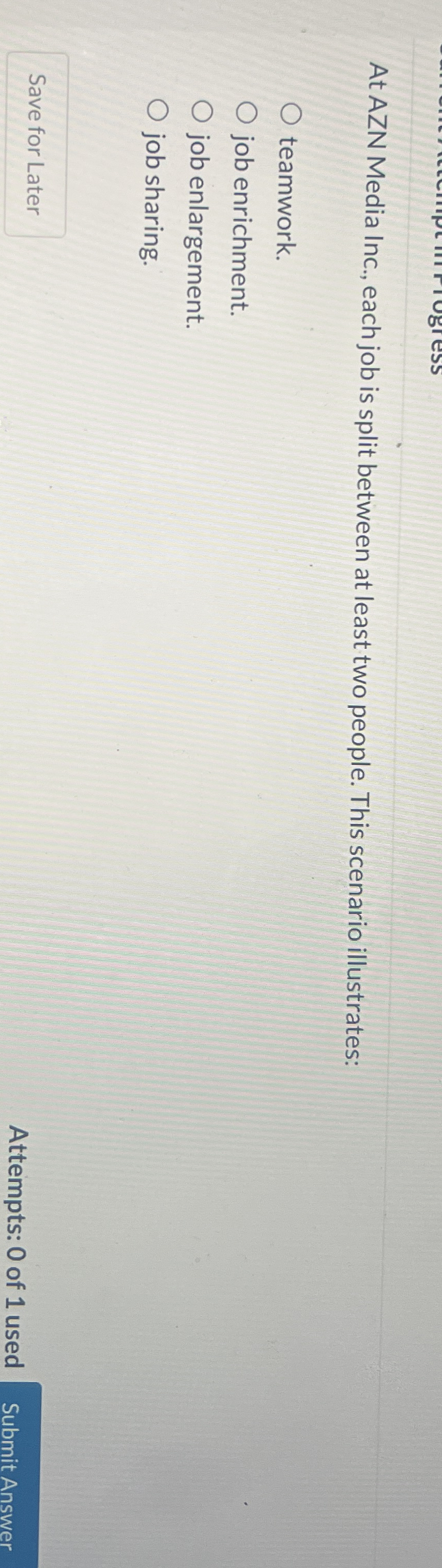 At AZN Media Inc., each job is split between at