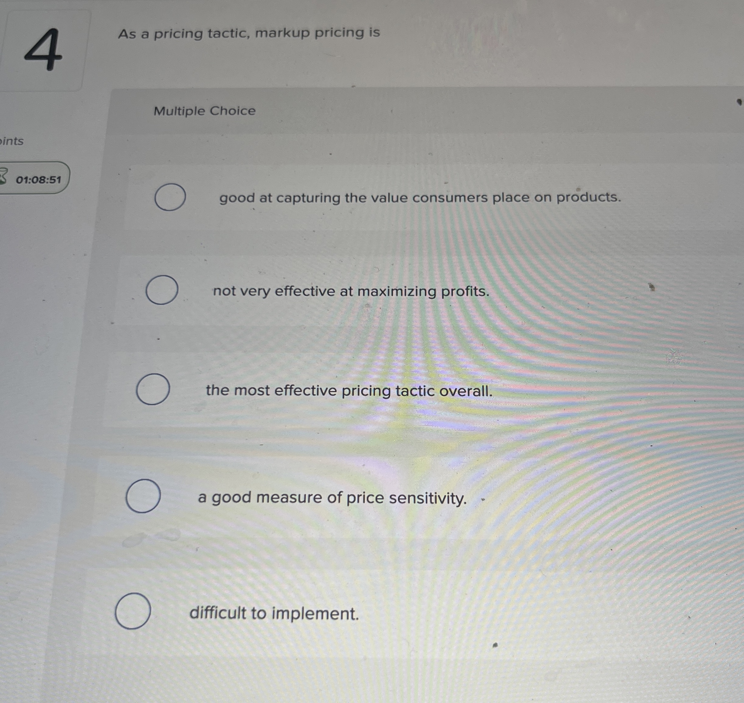 As a pricing tactic, markup pricing is Multiple