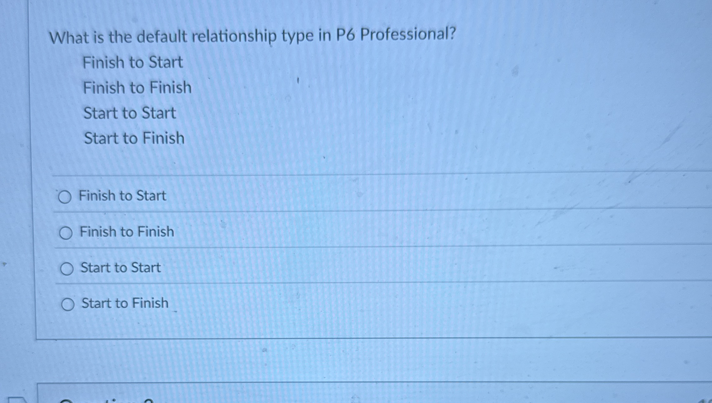 What is the default relationship type in P 6