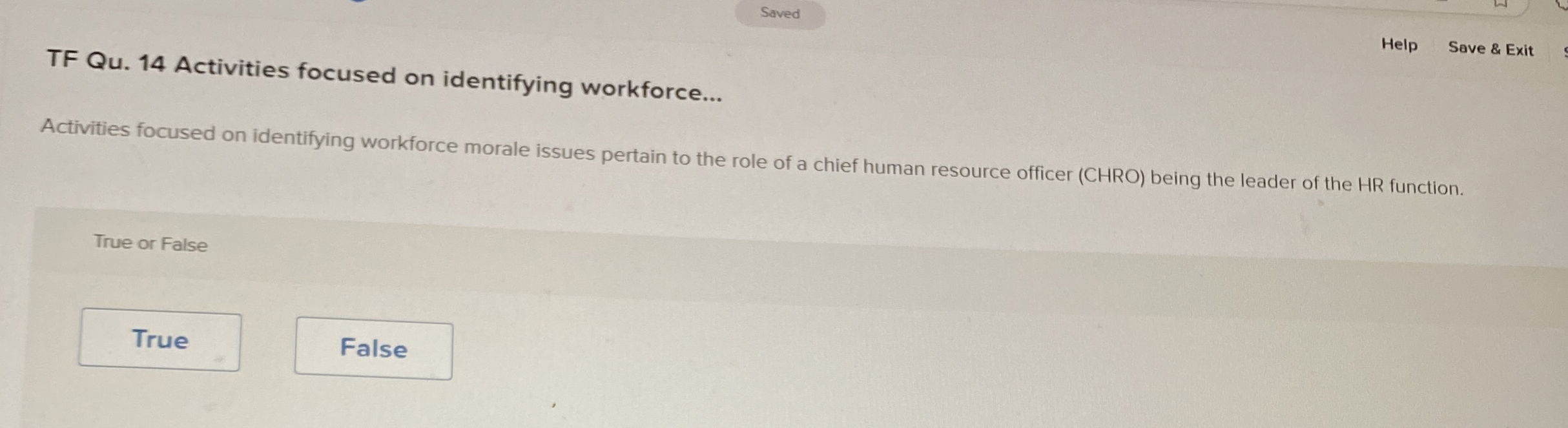 TF Qu . 1 4 Activities focused on identifying