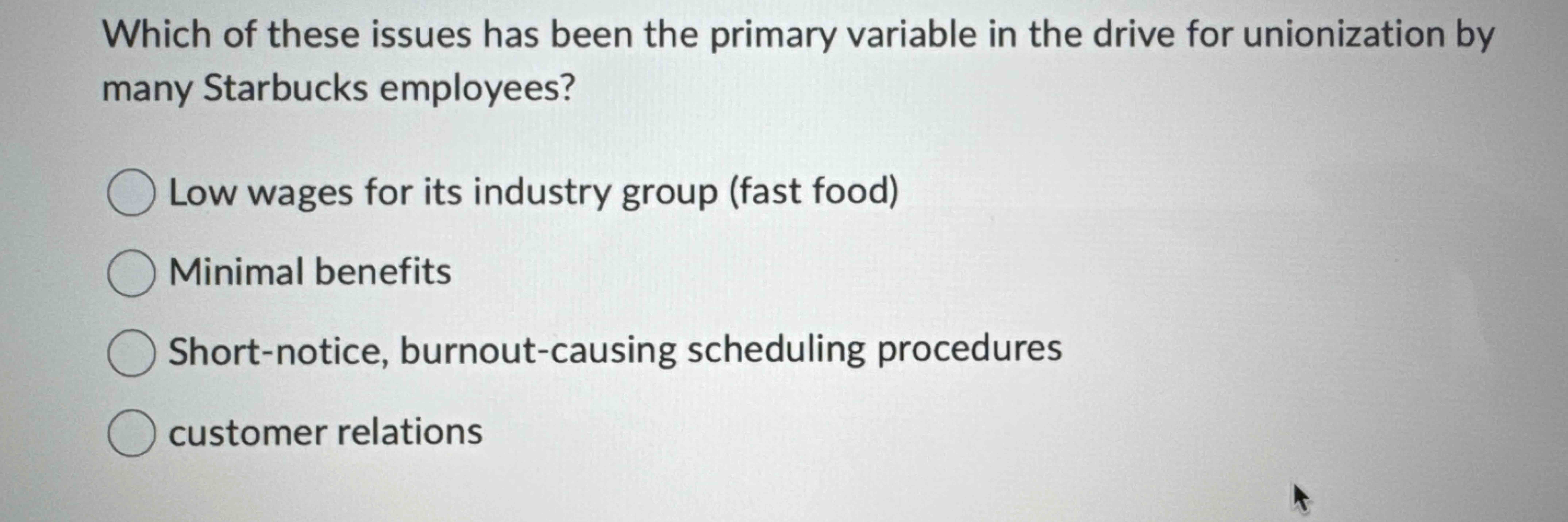 Which of these issues has been the primary