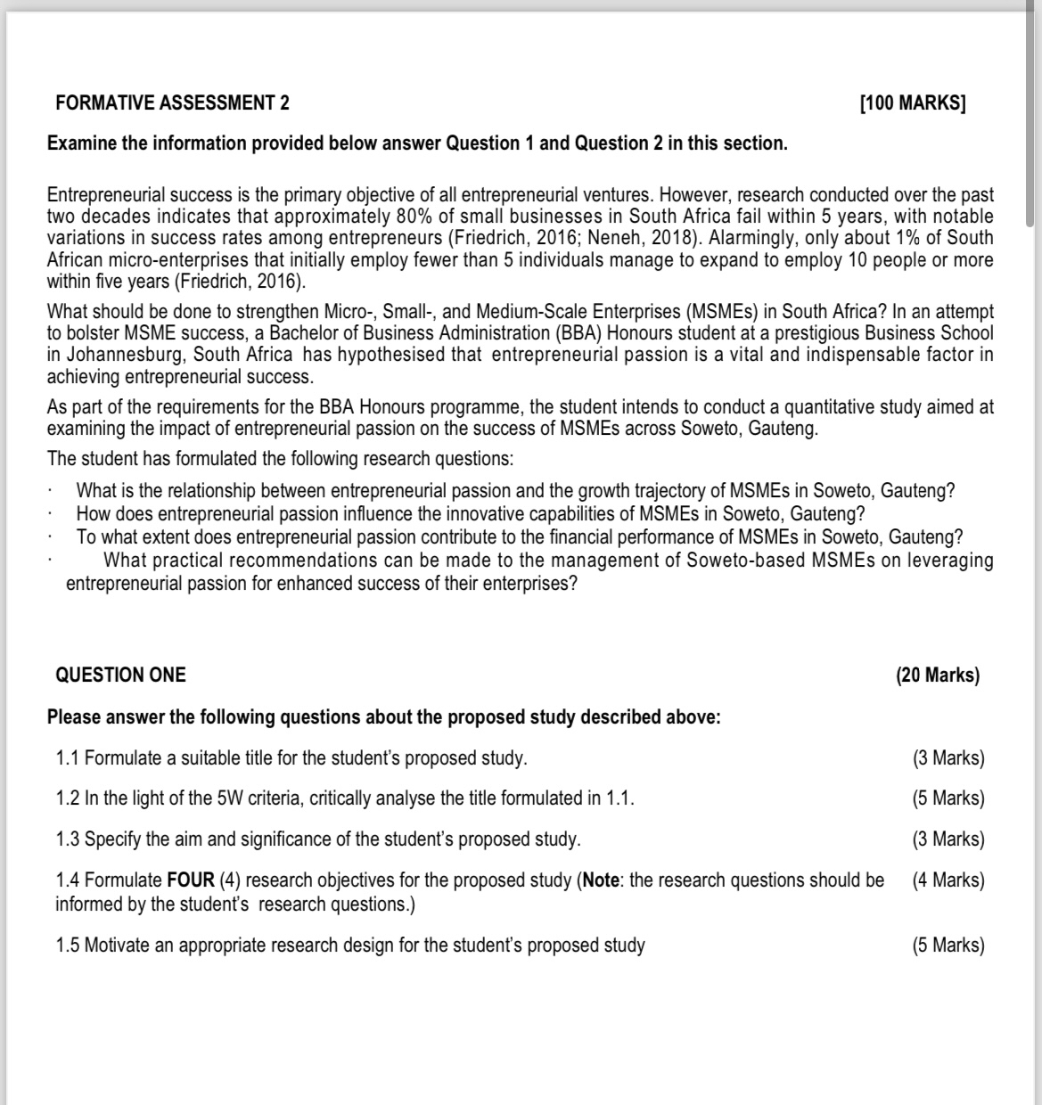 FORMATIVE ASSESSMENT 2 [ 1 0 0 MARKS ] Examine