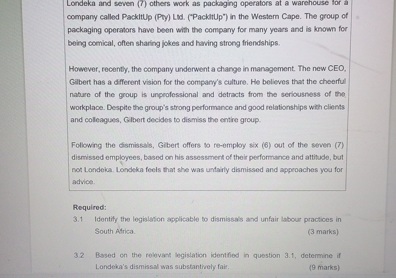 Londeka and seven ( 7 ) others work as packaging