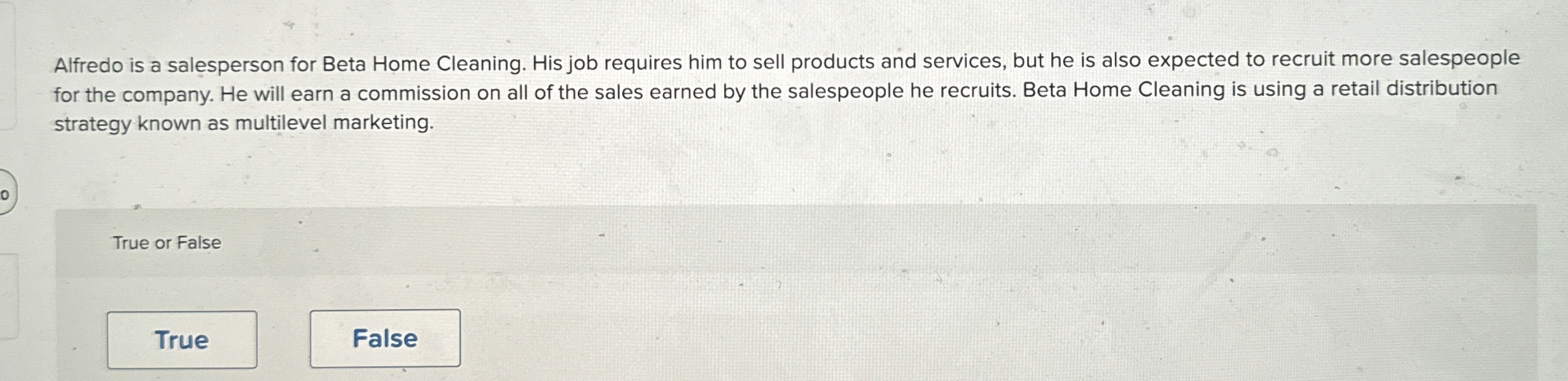 Alfredo is a salesperson for Beta Home Cleaning.