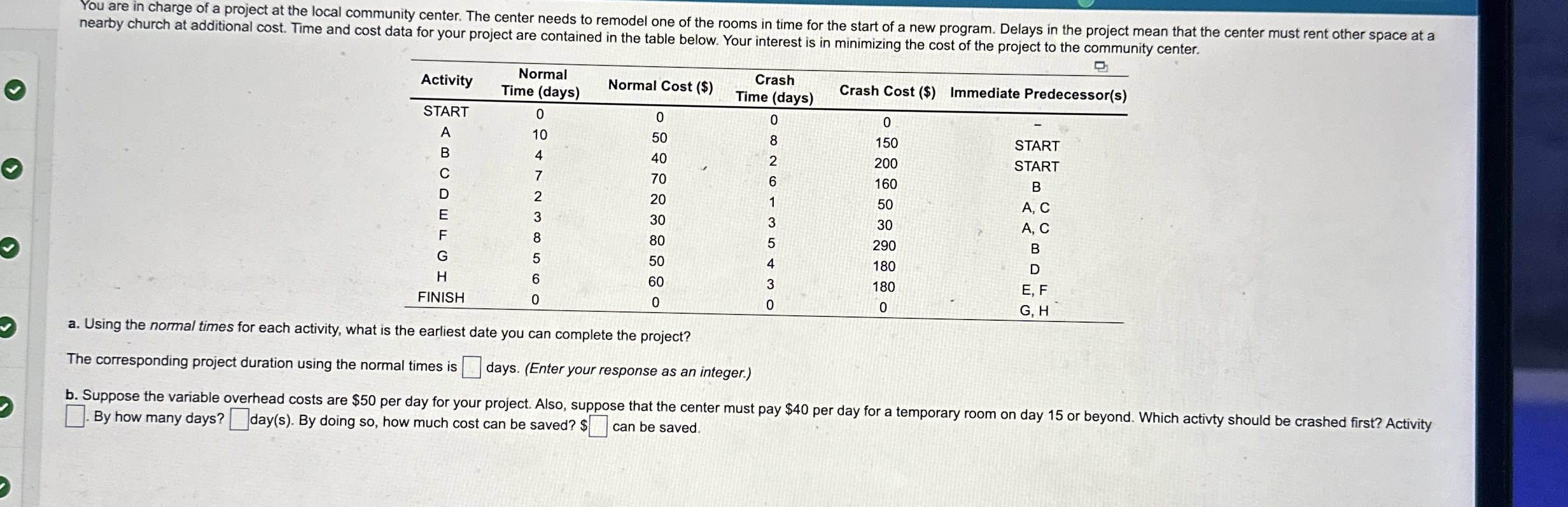 nearby church at additional cost. Time and cost