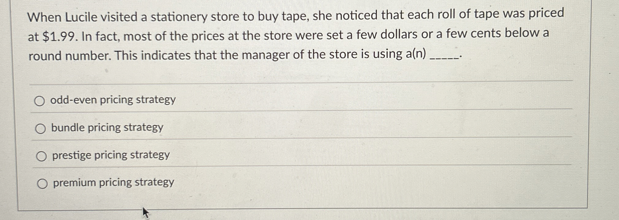 When Lucile visited a stationery store to buy