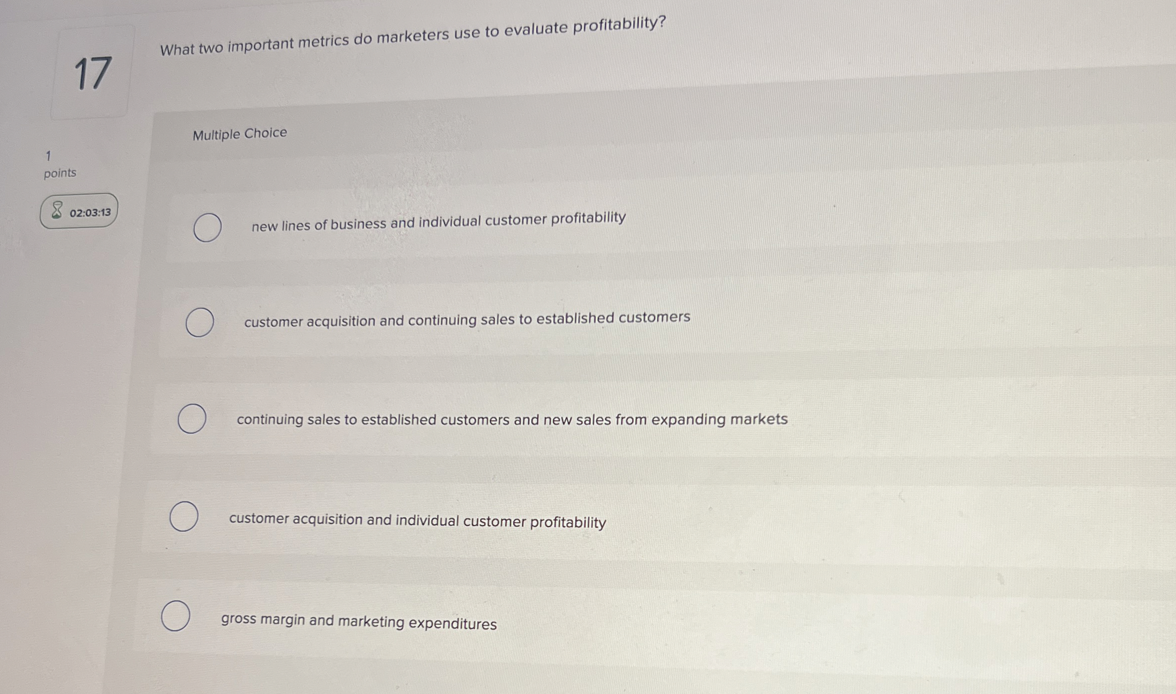 1 7 What two important metrics do marketers use