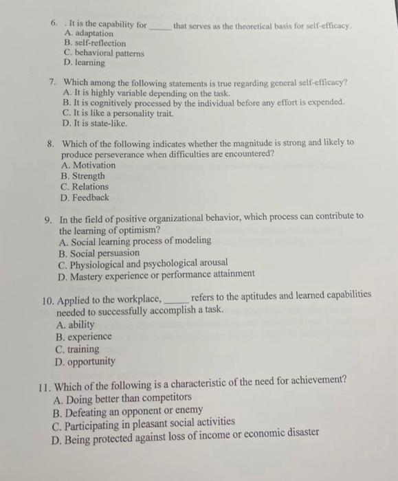 6. It is the capability for that serves as the