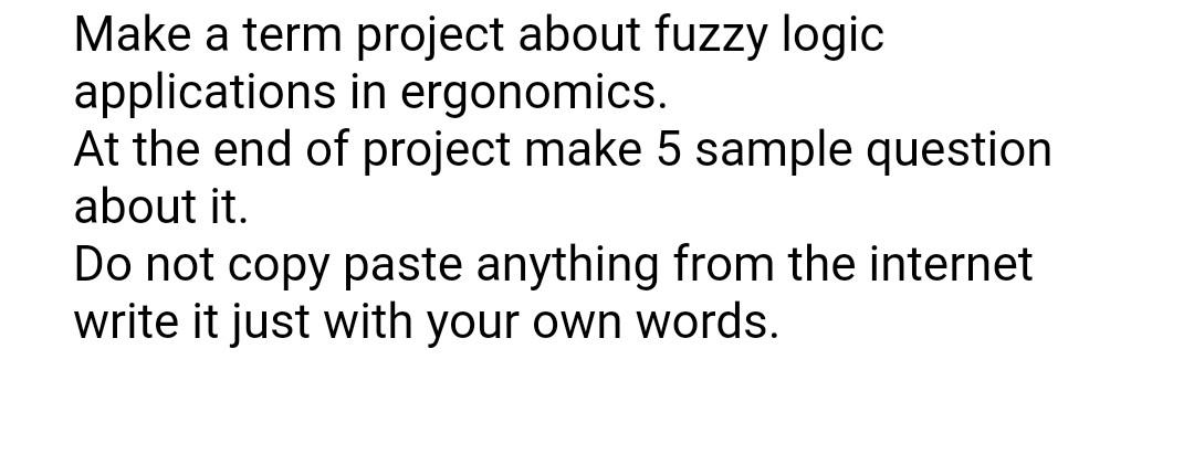 Make a term project about fuzzy logic