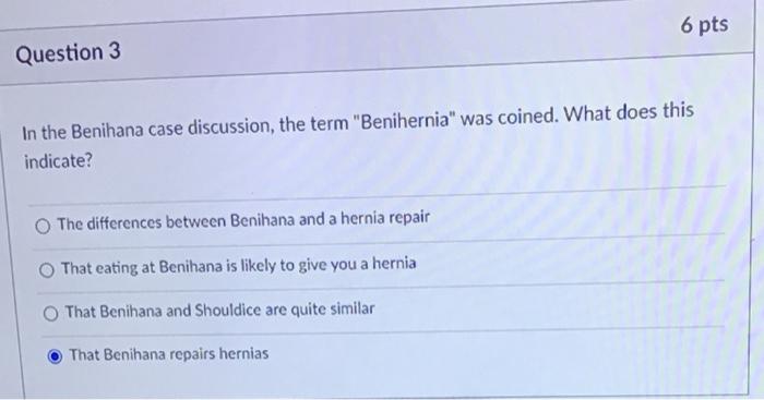 Question 1 6 pts Under what circumstances is it