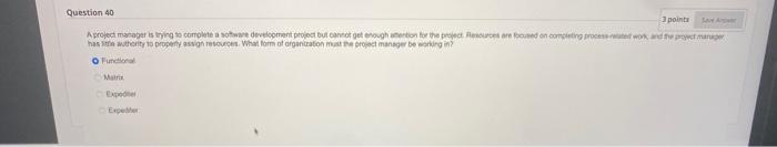 project management select the correct option.