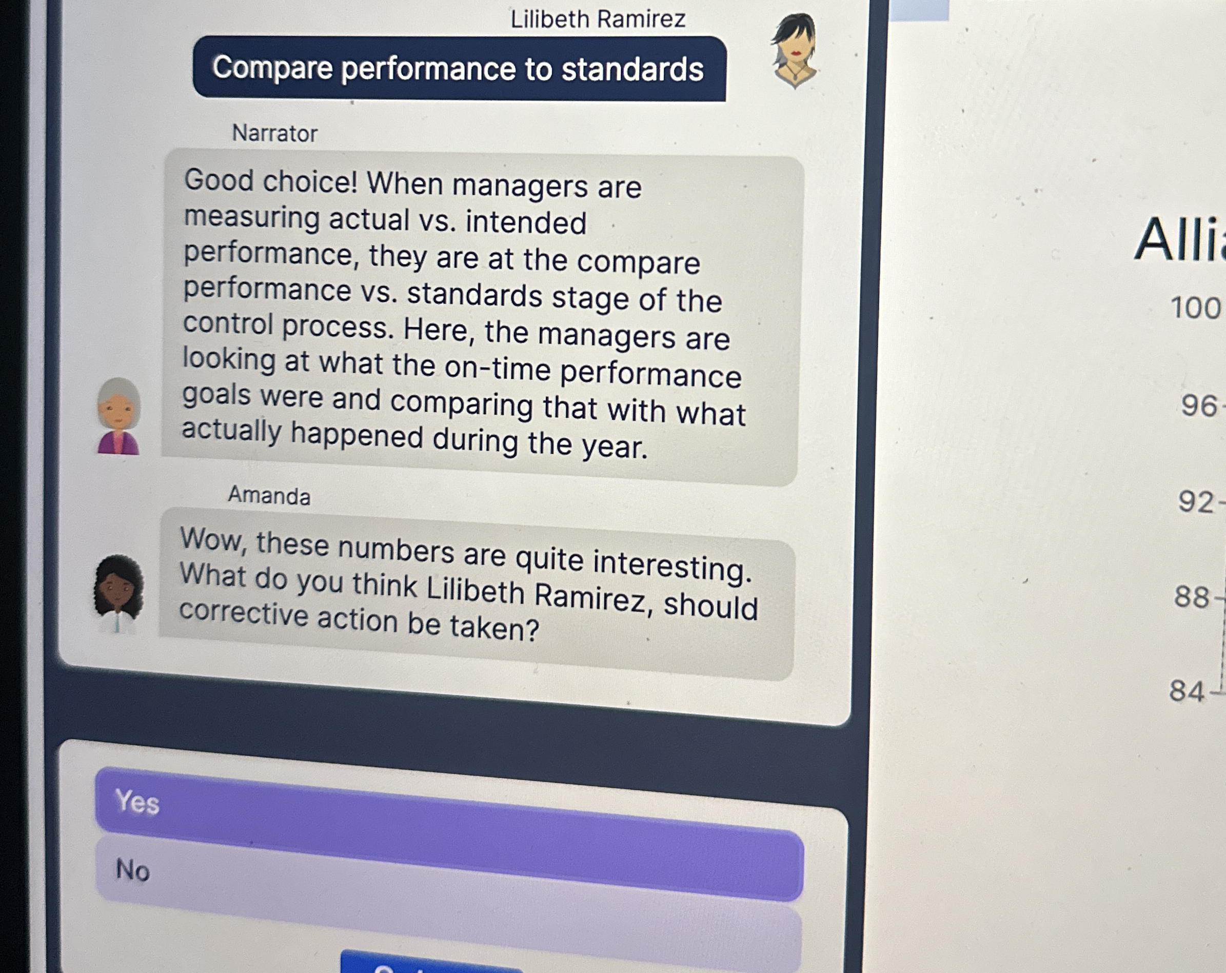 Lilibeth Ramirez Compare performance to standards