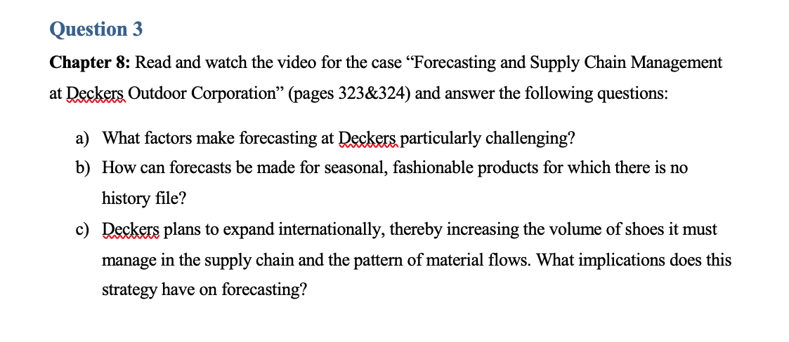 Question 3 Chapter 8: Read and watch the video