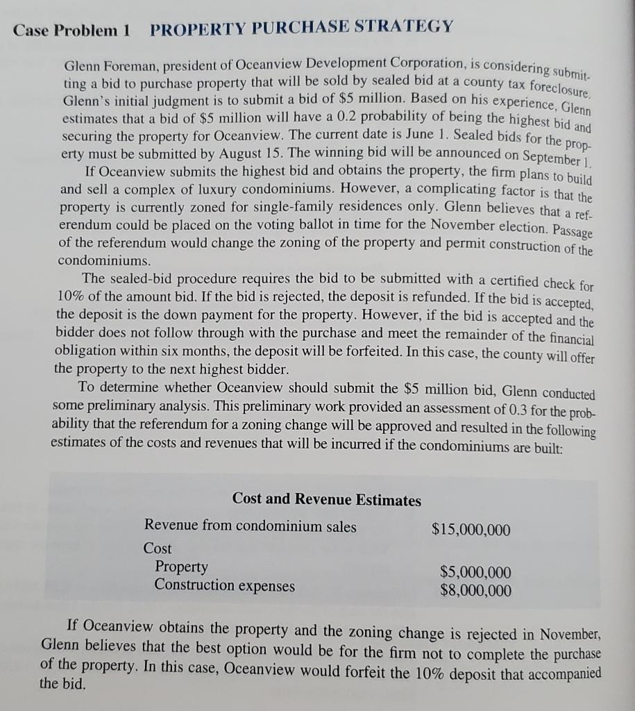 Please show all steps, thank you. Case Problem 1