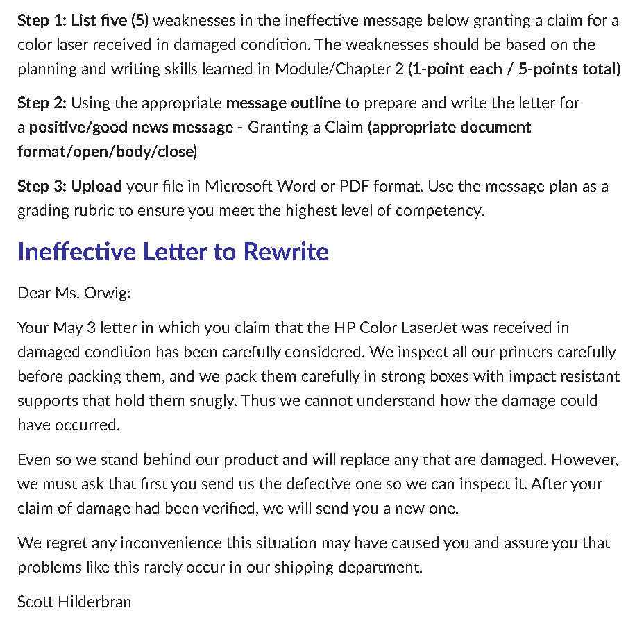 Step 1: List five (5) weaknesses in the