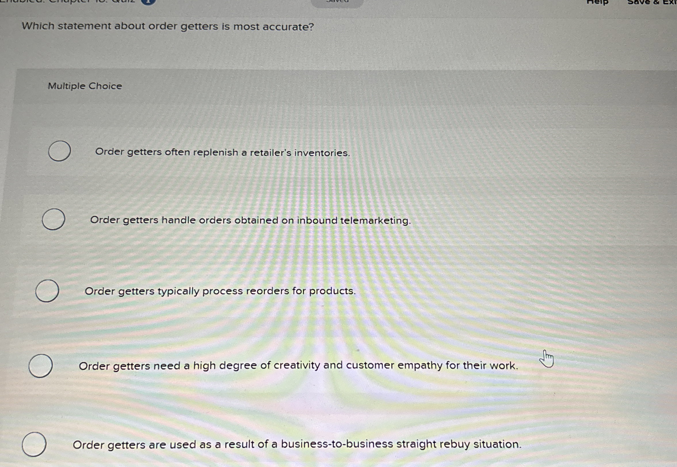 Which statement about order getters is most