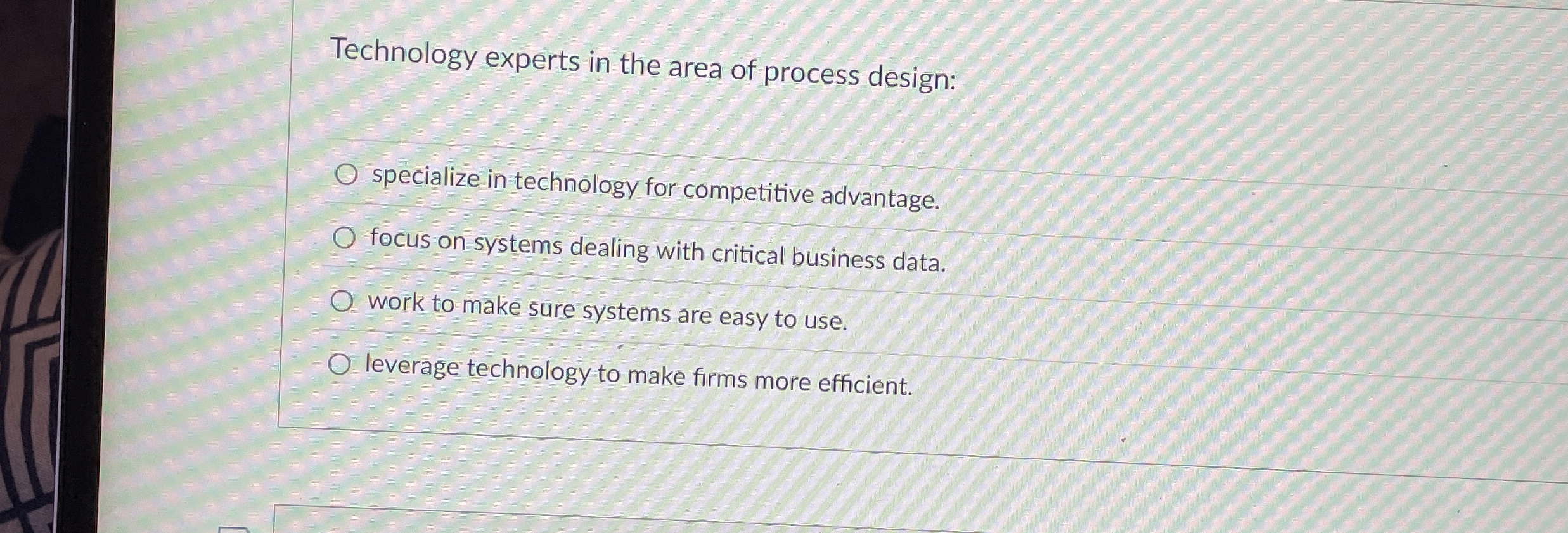 Technology experts in the area of process design: