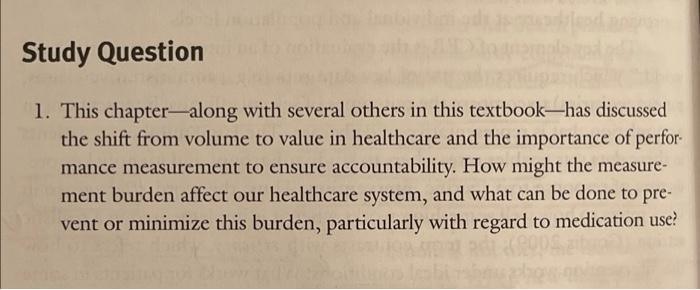 Study Question 1. This chapter-along with several