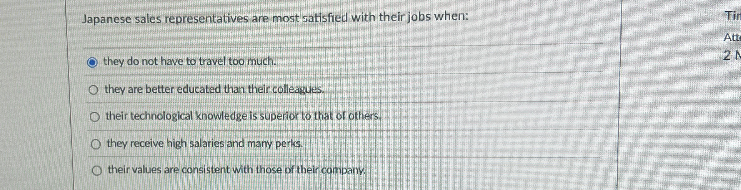 Japanese sales representatives are most satisfied